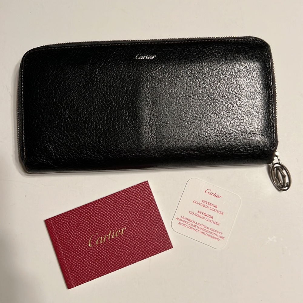 Cartier Leather Long Zippy Wallet